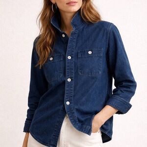 ZARA Heavy Denim Overshirt Jacket XXL | Dark Indigo | Workwear Style | BNWT